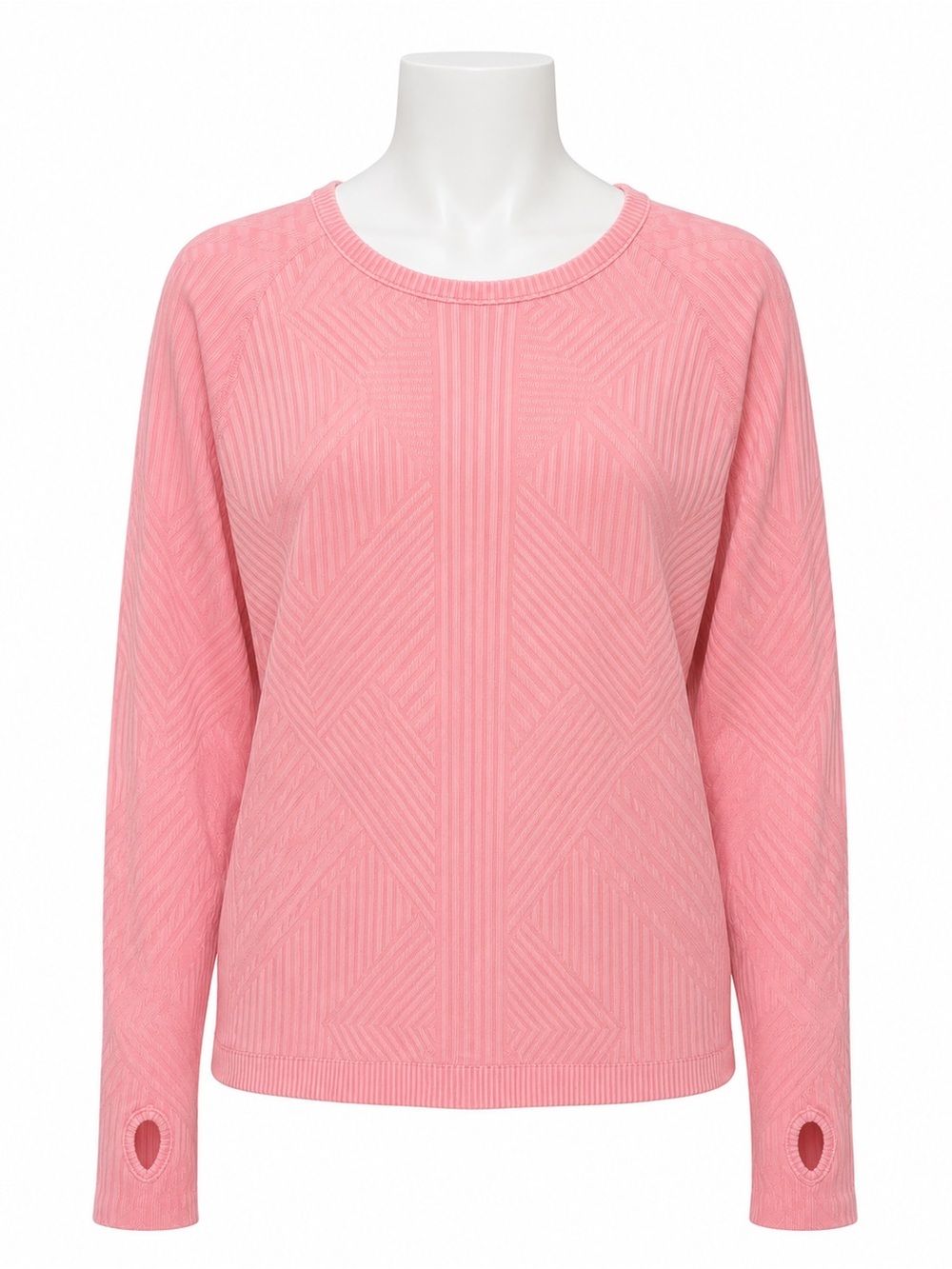 Size 10 Lululemon Women’s Rest Less Pullover Heathered Electric Coral Thumbholes